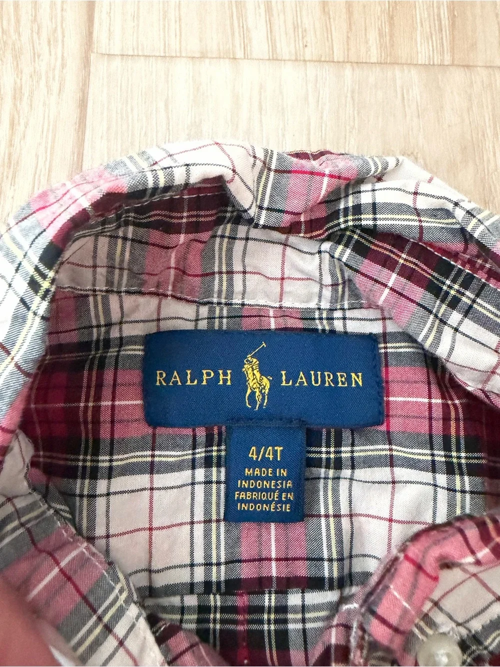 Boys Ralph Lauren Red & White Plaid Button Up Shirt